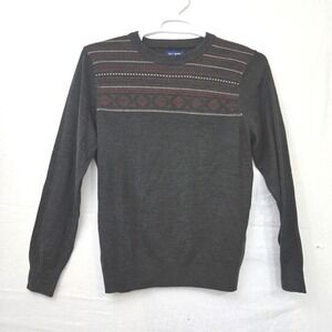 Croft & Barrow Men's Fair Isle‎ Pattern Knit Sweater – Charcoal Gray